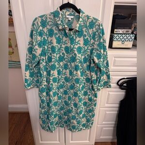 Jjill size small embroidered shirt dress, like new